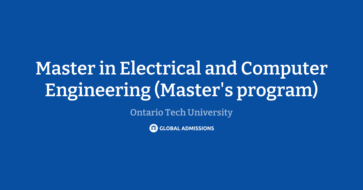 Master in Electrical and Computer Engineering (Master's program) at ...