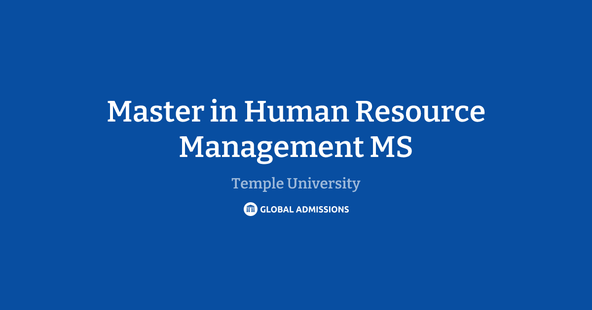 Master in Human Resource Management MS at Temple University | Global ...