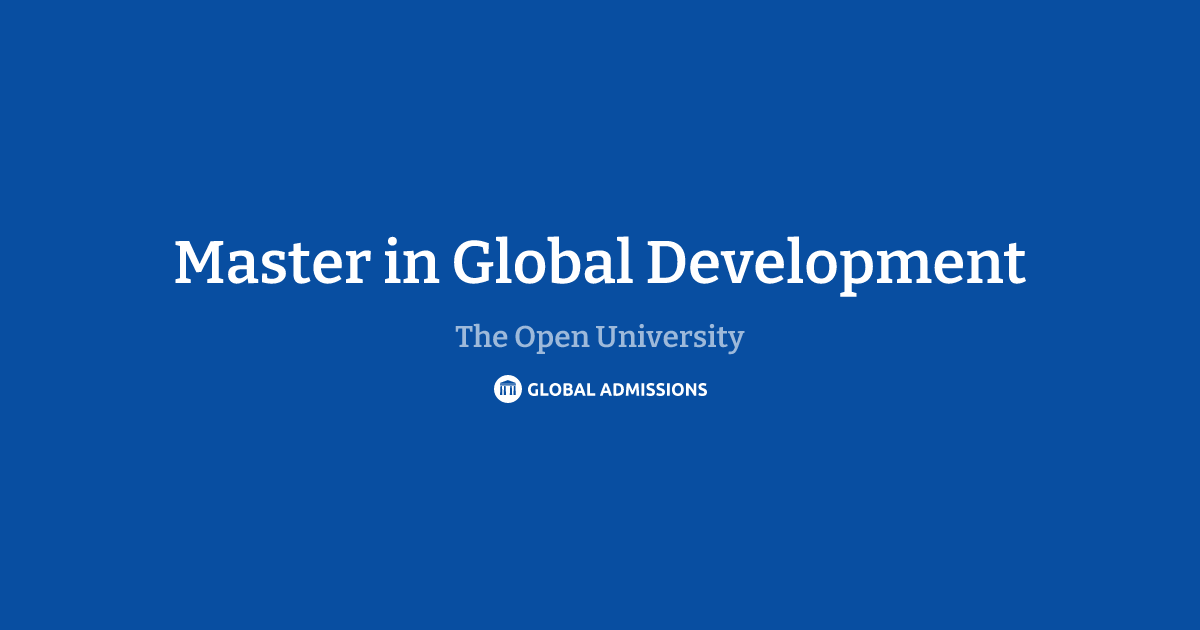 Master in Global Development at The Open University – Global Admissions