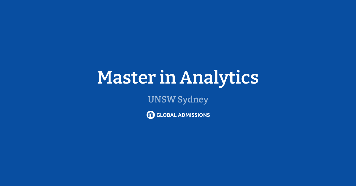 Master in Analytics at UNSW Sydney | Global Admissions