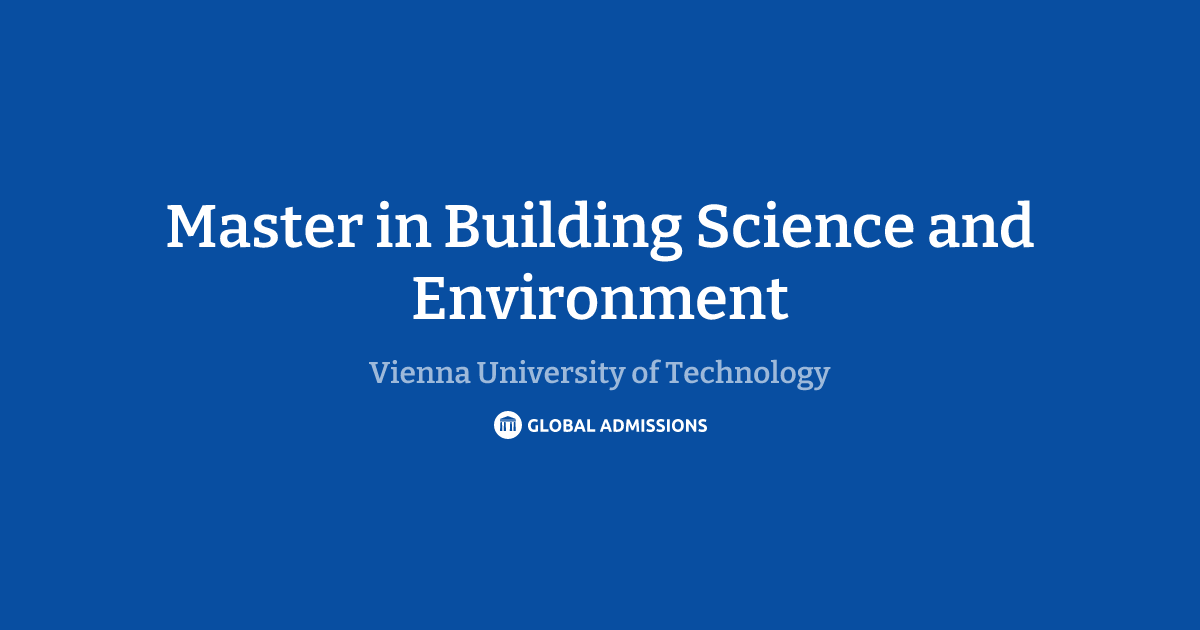 Master in Building Science and Environment at Vienna University of ...