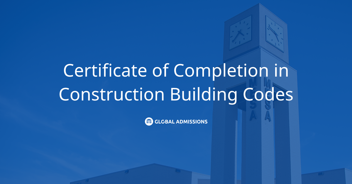 Certificate of Completion in Construction Building Codes at Mesa ...
