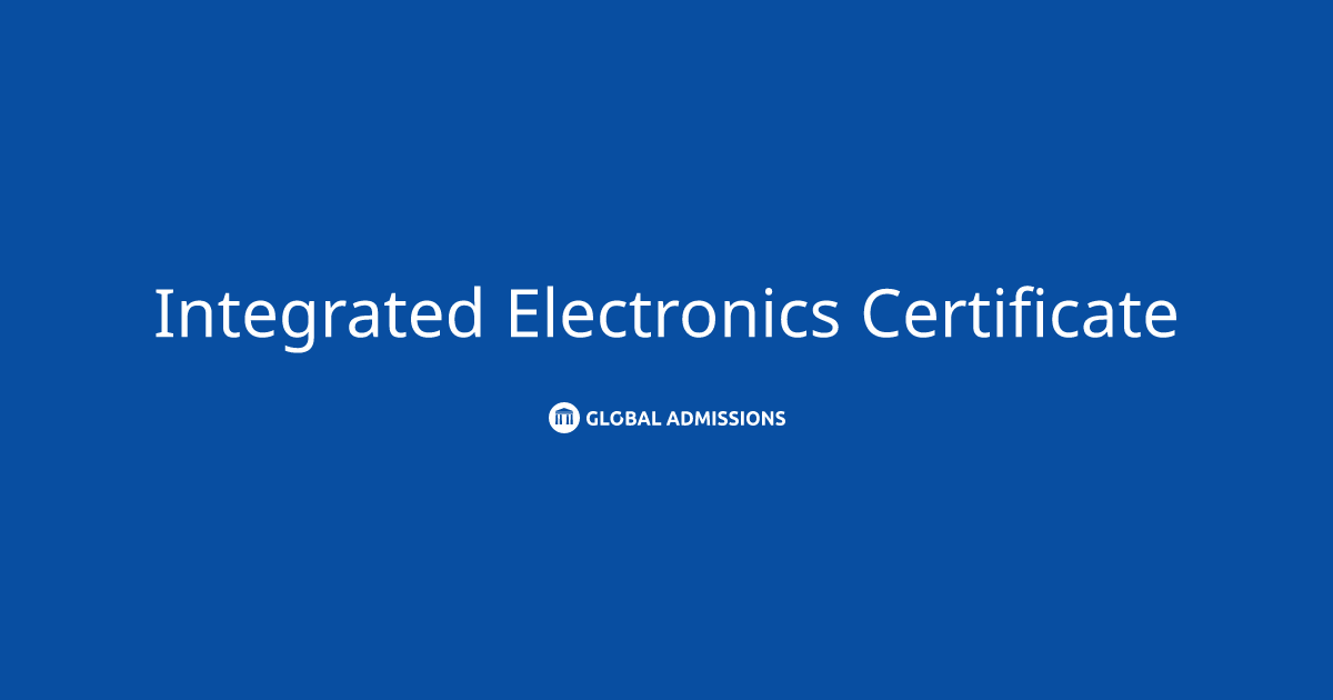 Integrated Electronics Certificate at Rochester Institute of Technology Integrated Electronics Certificate at Rochester Institute of Technology
