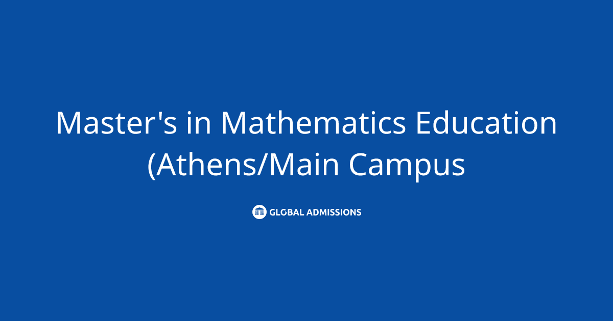 Master's in Mathematics Education (Athens/Main Campus), MED at ...